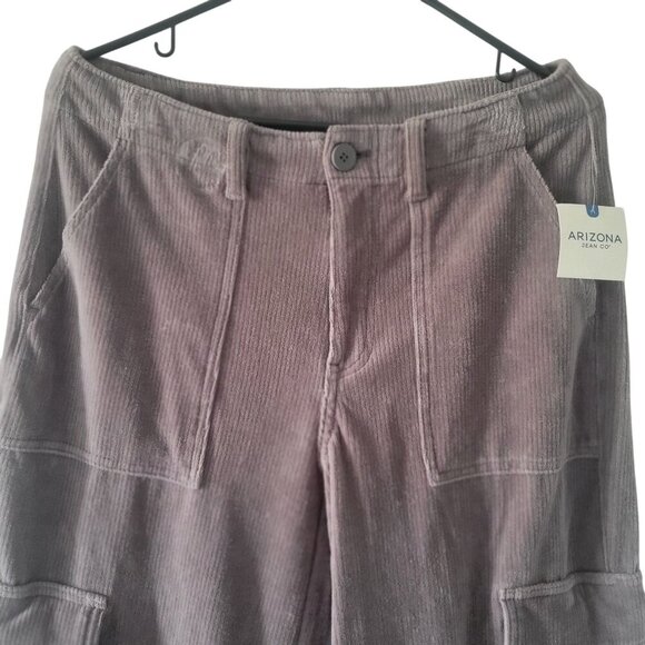 ARIZONA Low Rise Loose Fit Wide Leg Style Corduroy Cargo Pant-Juniors -6 - Picture 7 of 10